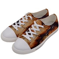 Texture Woodgrain Pattern Nature Wood Pattern Men s Low Top Canvas Sneakers