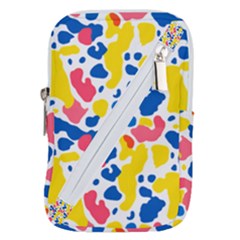 Colored Blots Painting Abstract Art Expression Creation Color Palette Paints Smears Experiments Mode Belt Pouch Bag (small)