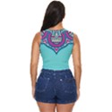 Mandala blue Women s Sleeveless Wrap Top View4