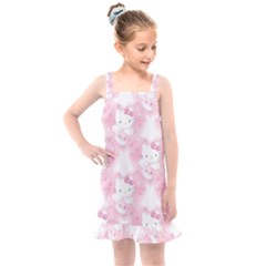 Hello Kitty Pattern, Hello Kitty, Child, White, Cat, Pink, Animal Kids  Overall Dress