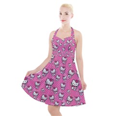 Hello Kitty Pattern, Hello Kitty, Child Halter Party Swing Dress 