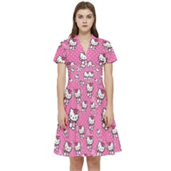 Hello Kitty Pattern, Hello Kitty, Child Short Sleeve Waist Detail Dress