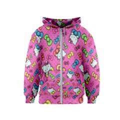 Hello Kitty, Cute, Pattern Kids  Zipper Hoodie