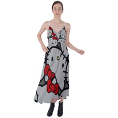 Hello Kitty, Pattern, Red Tie Back Maxi Dress
