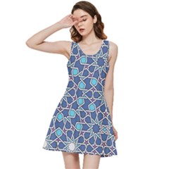 Islamic Ornament Texture, Texture With Stars, Blue Ornament Texture Inside Out Racerback Dress