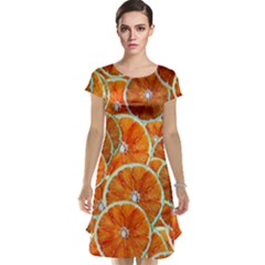Oranges Patterns Tropical Fruits, Citrus Fruits Cap Sleeve Nightdress