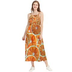 Oranges Patterns Tropical Fruits, Citrus Fruits Boho Sleeveless Summer Dress