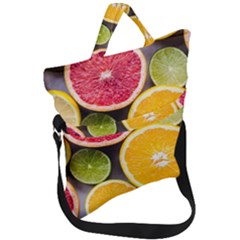 Oranges, Grapefruits, Lemons, Limes, Fruits Fold Over Handle Tote Bag by nateshop