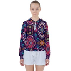 Pattern, Ornament, Motif, Colorful Women s Tie Up Sweat