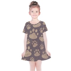 Paws Patterns, Creative, Footprints Patterns Kids  Simple Cotton Dress