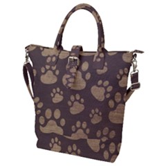 Paws Patterns, Creative, Footprints Patterns Buckle Top Tote Bag by nateshop