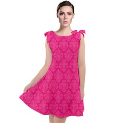 Pink Pattern, Abstract, Background, Bright, Desenho Tie Up Tunic Dress