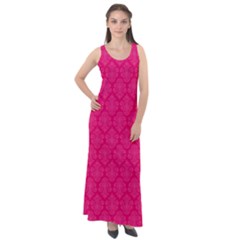 Pink Pattern, Abstract, Background, Bright, Desenho Sleeveless Velour Maxi Dress