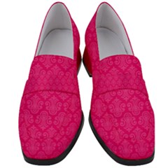Pink Pattern, Abstract, Background, Bright, Desenho Women s Chunky Heel Loafers