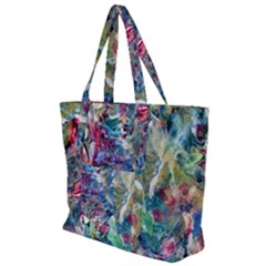 Abstract Confluence Zip Up Canvas Bag by kaleidomarblingart