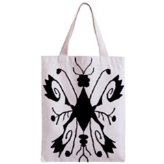 Black Silhouette Artistic Hand Draw Symbol Wb Zipper Classic Tote Bag by dflcprintsclothing