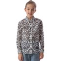 Monochrome Maze Design Print Kids  Long Sleeve Shirt View1