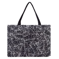 Rebel Life: Typography Black And White Pattern Zipper Medium Tote Bag