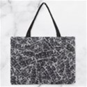 Rebel Life: Typography Black and White Pattern Zipper Medium Tote Bag View1