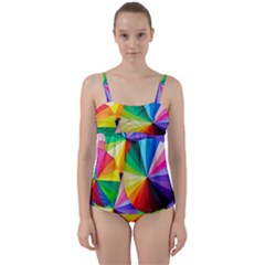 Bring Colors To Your Day Twist Front Tankini Set by elizah032470