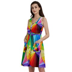 Bring Colors To Your Day Sleeveless Dress With Pocket by elizah032470