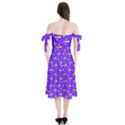 Abstract Background Cross Hashtag Shoulder Tie Bardot Midi Dress View2