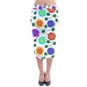 Bloom Plant Flowering Pattern Velvet Midi Pencil Skirt View1