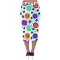 Bloom Plant Flowering Pattern Velvet Midi Pencil Skirt View2