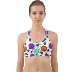 Bloom Plant Flowering Pattern Back Web Sports Bra