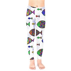 Fish Abstract Colorful Kids  Leggings by Maspions