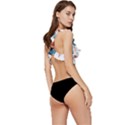 Pen Peacock Colors Colored Pattern Low Cut Ruffle Edge Bikini Top View3