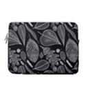 Leaves Flora Black White Nature 13  Vertical Laptop Sleeve Case With Pocket View1