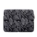 Leaves Flora Black White Nature 13  Vertical Laptop Sleeve Case With Pocket View2