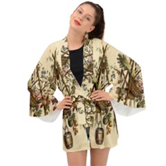 Vintage-antique-plate-china Long Sleeve Kimono