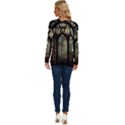 Stained Glass Window Gothic Long Sleeve Crew Neck Pullover Top View4