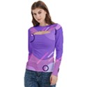 Colorful Labstract Wallpaper Theme Women s Cut Out Long Sleeve T-Shirt View2
