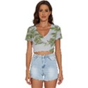 Watercolor Leaves Branch Nature Plant Growing Still Life Botanical Study V-Neck Crop Top View1