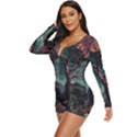 Night Sky Nature Tree Night Landscape Forest Galaxy Fantasy Dark Sky Planet Long Sleeve Boyleg Swimsuit View2