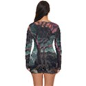 Night Sky Nature Tree Night Landscape Forest Galaxy Fantasy Dark Sky Planet Long Sleeve Boyleg Swimsuit View4