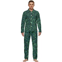 Squares Cubism Geometric Background Men s Long Sleeve Velvet Pocket Pajamas Set by Maspions