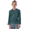 Squares cubism geometric background Kids  Frill Detail T-Shirt View1