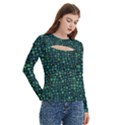 Squares cubism geometric background Women s Cut Out Long Sleeve T-Shirt View3