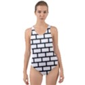 Bricks Wall Pattern Seamless Cut-Out Back One Piece Swimsuit View1