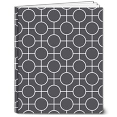 Geometric Pattern Design White 8  X 10  Hardcover Notebook
