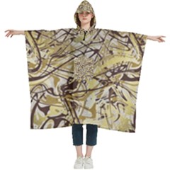 Marble Texture Pattern Seamless Women s Hooded Rain Ponchos