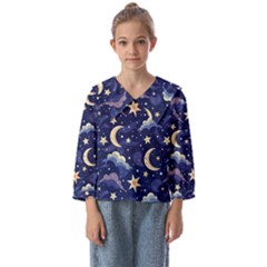 Night Moon Seamless Kids  Sailor Shirt