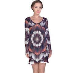 Mandala Design Pattern Long Sleeve Nightdress