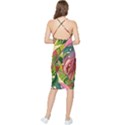 Monstera Colorful Leaves Foliage Bodycon Cross Back Summer Dress View2