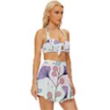 Flower Paint Flora Nature Plant Vintage Style Bikini Top and Skirt Set  View3