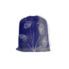 Flower Nature Abstract Art Drawstring Pouch (medium) by Maspions